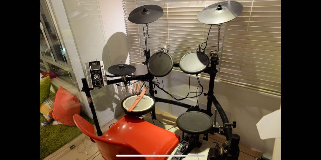 Roland TD9 Electronic drum set (with TAMA single pedal), 興趣及遊戲, 音樂、樂器