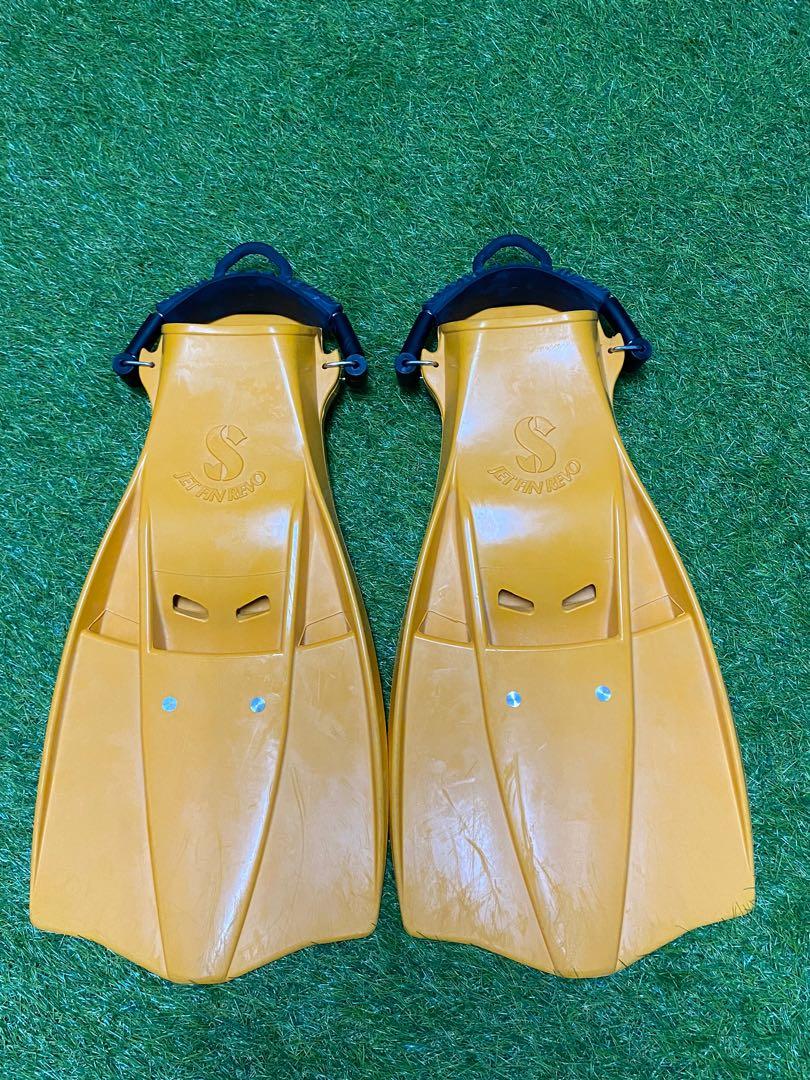 SCUBAPRO JET FIN REVO 橘色 日規 蛙王 潛水 蛙鞋 日製 SIZE GRANDE 彈簧扣 9成新