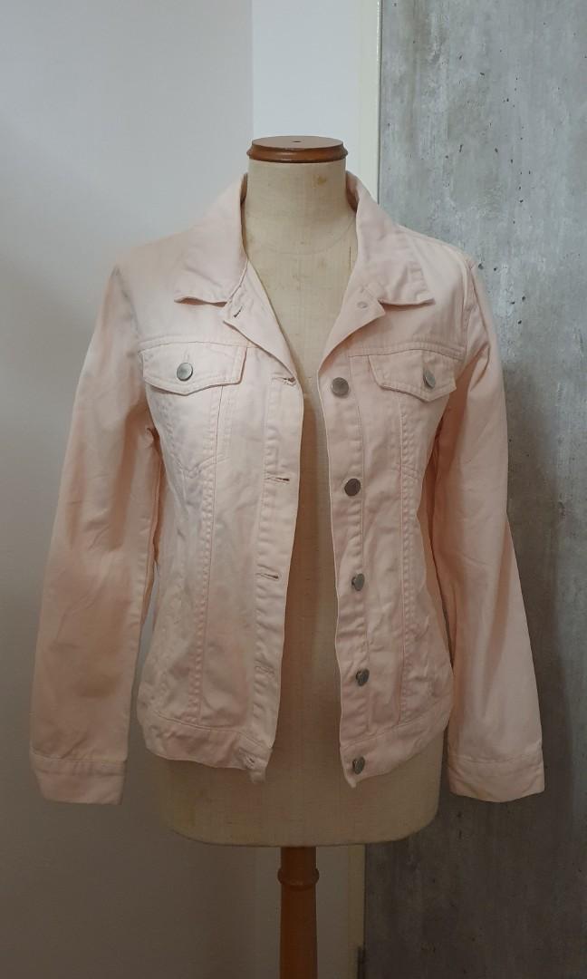Soft baby pink denim jacket, Women's Fashion, Coats, Jackets and
