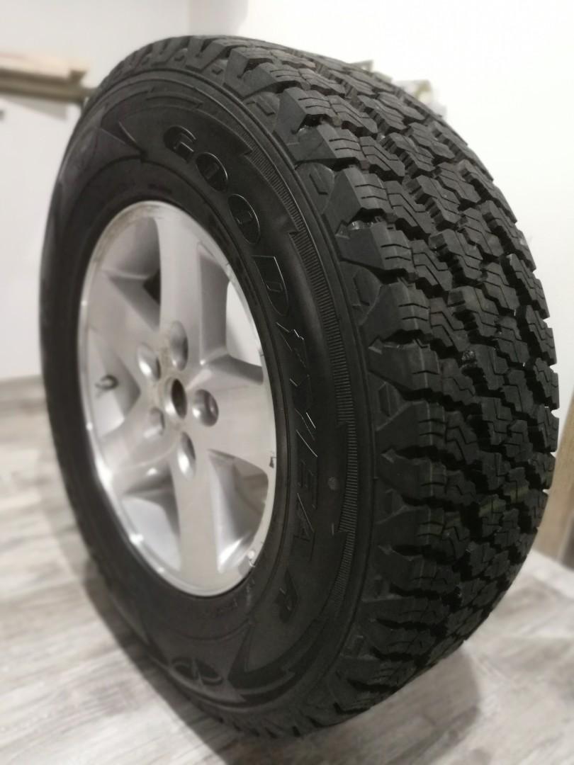 Spare 255/75R17 Goodyear Wrangler Tire with Jeep Stock Rim good as new, Car  Parts & Accessories, Mags and Tires on Carousell