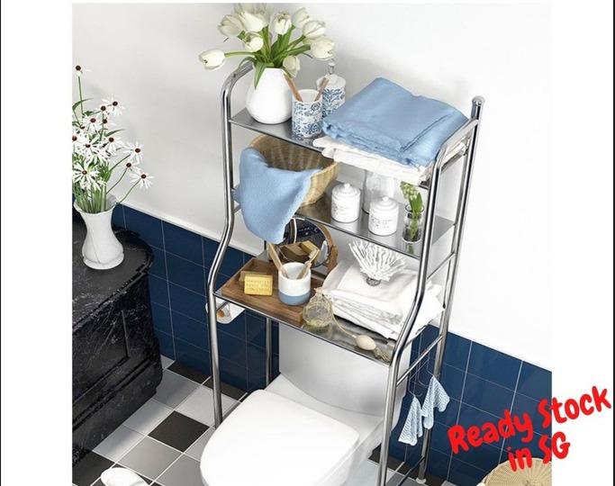 Stainless Steel 3 Tier Toilet Rack Washing Machine Rack Bathroom Rack ...