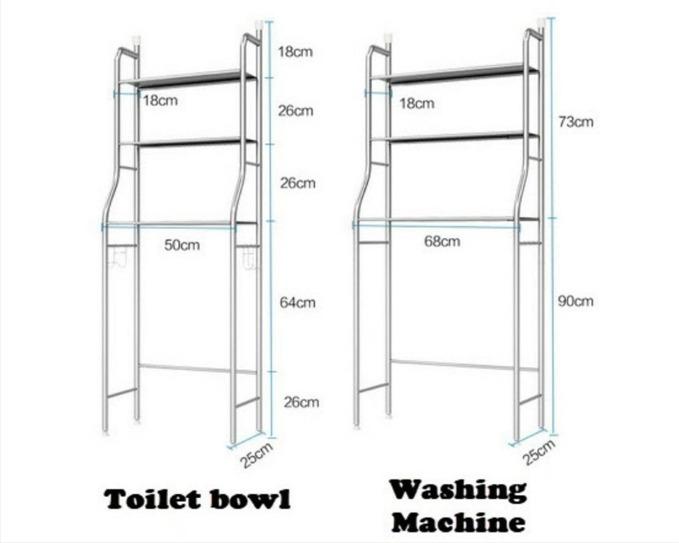 Stainless Steel 3 Tier Toilet Rack Washing Machine Rack Bathroom Rack ...