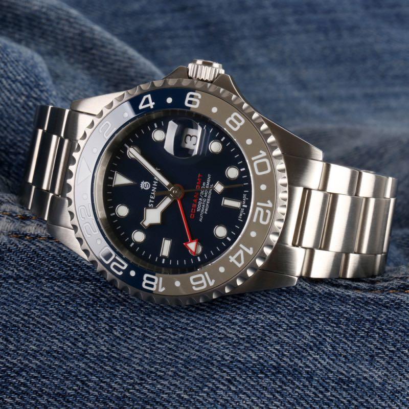 ocean one gmt blue grey ceramic diver watch
