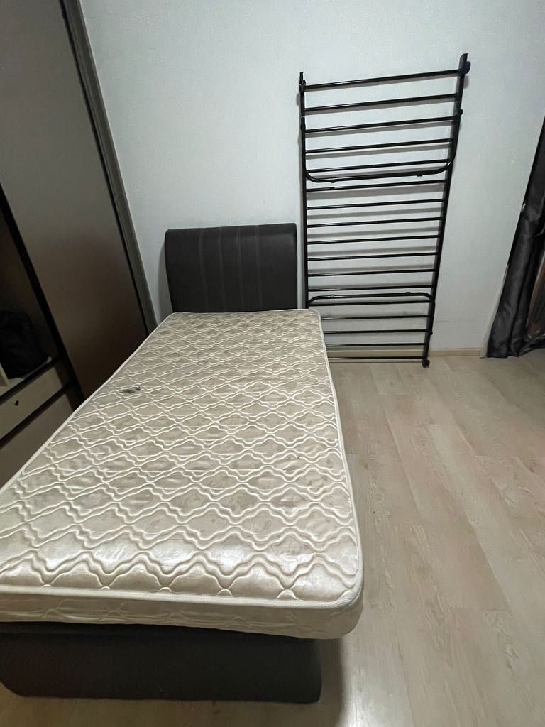 Super single mattress plus single bed with pull out frame, Furniture