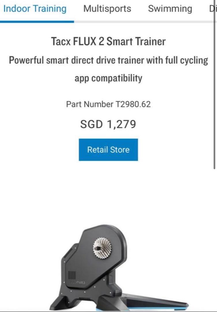 Tacx Flux 2 Smart Trainer Sports Equipment Exercise Fitness