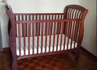 Toddler sleigh bed cot - adjustable rail