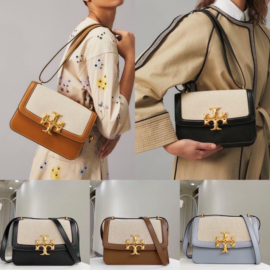 Tory Burch Eleanor Canvas Shoulder Bag, Women's Fashion, Bags & Wallets,  Cross-body Bags on Carousell