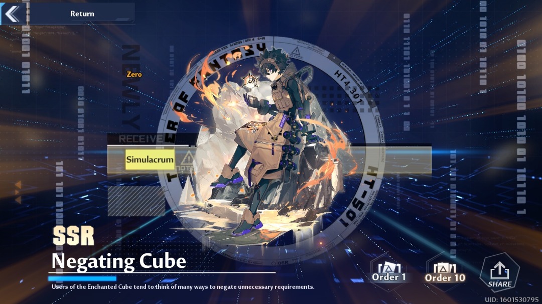 Tower of Fantasy SSR Zero (Negating Cube) Starter, Video Gaming, Video ...