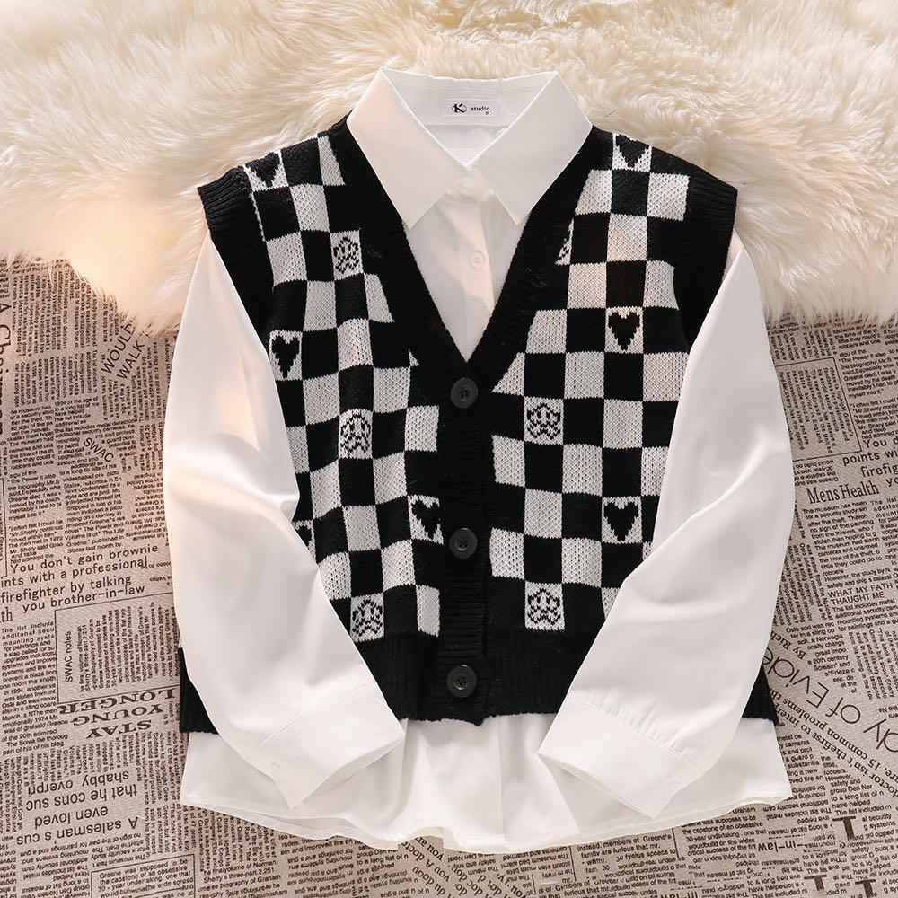 Long sleeve polo with vest clearance