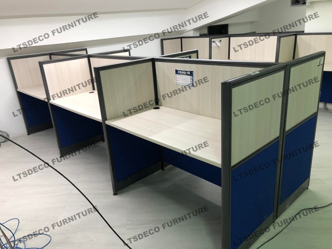 TWO TONE CUBICLE WORKSTATION TYPE OFFICE PARTITION AND FURNITURE ...