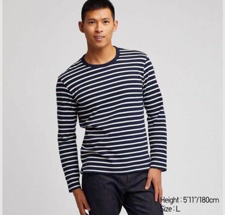 uniqlo striped long sleeve t shirt