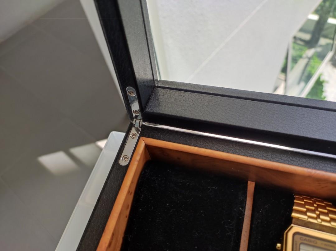 URBURN 10 WATCH COMPARTMENTS WITH HINGED GLASS LID, Men's Fashion