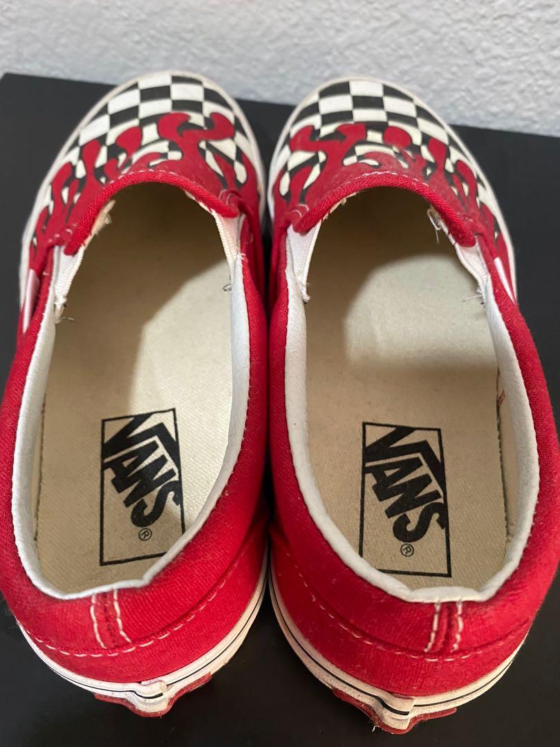 Vans Checker Flame Slip on Women s Fashion Footwear Sneakers on