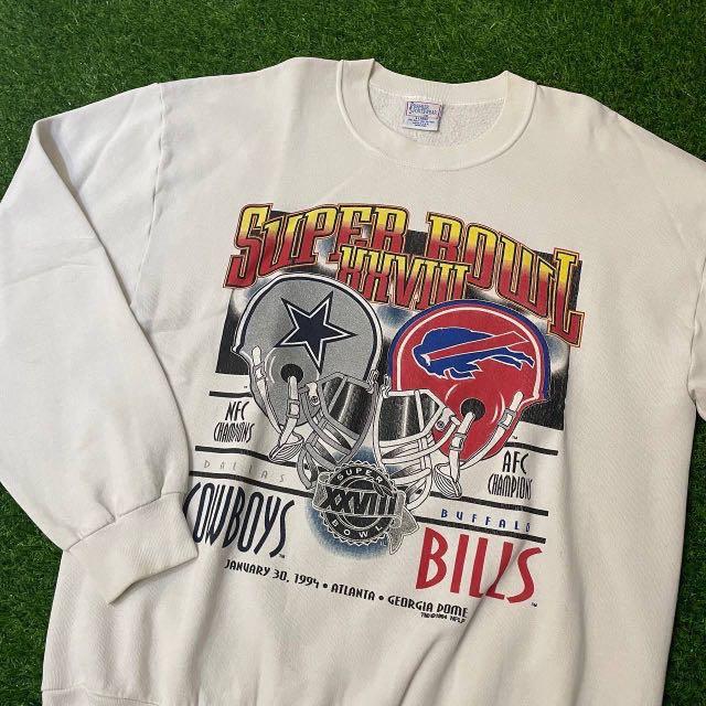 Vintage Buffalo Bills Super Bowl Crewneck Sweatshirt 90s Dallas Cowboys 3XL