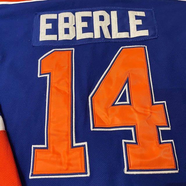 Reebok NHL Edmonton Oilers JORDAN EBERLE 14 Hockey Jersey Mens L