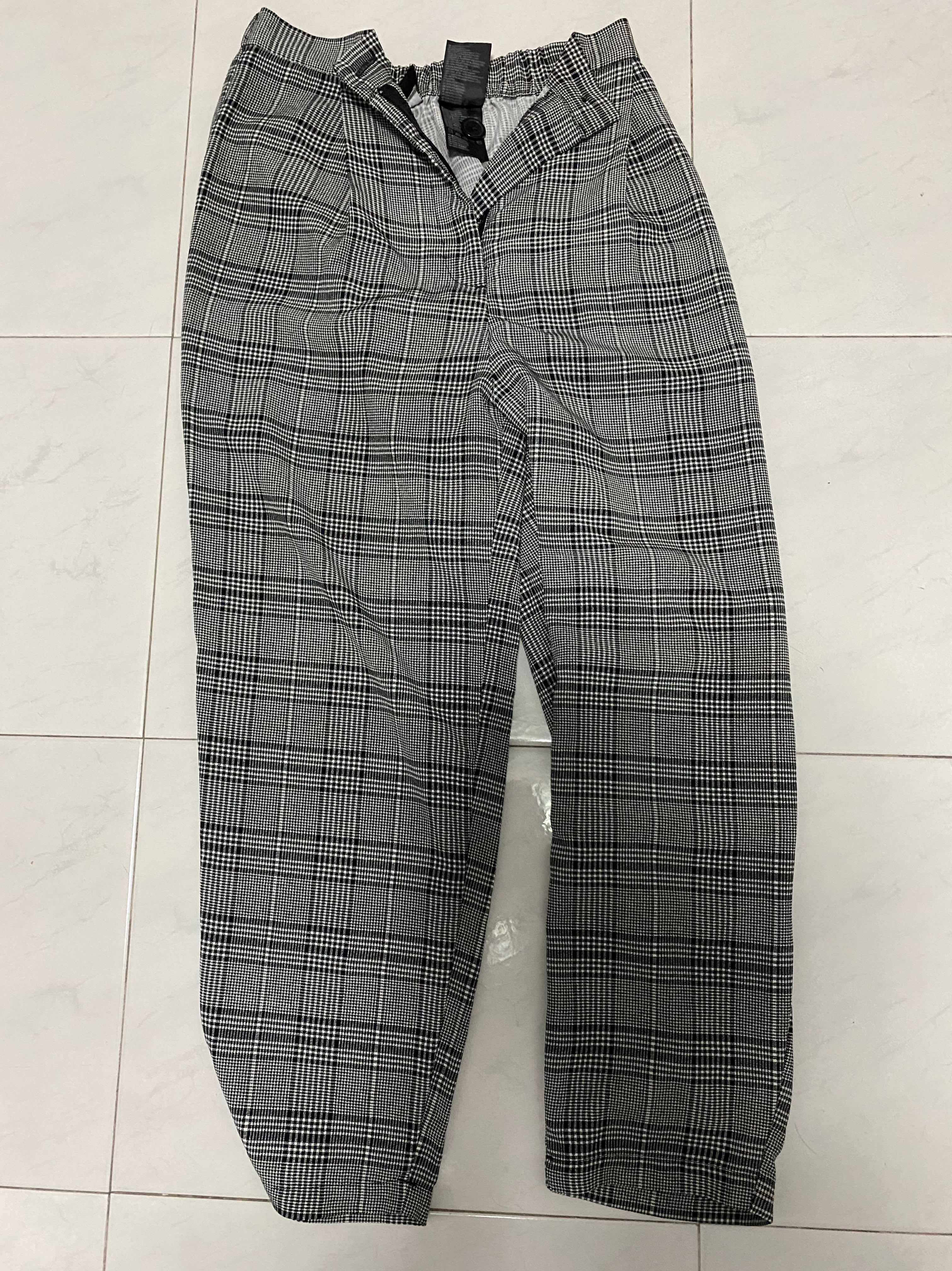 Checkered office pants sales