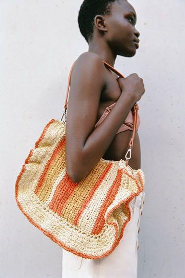 Woven bag zara discount