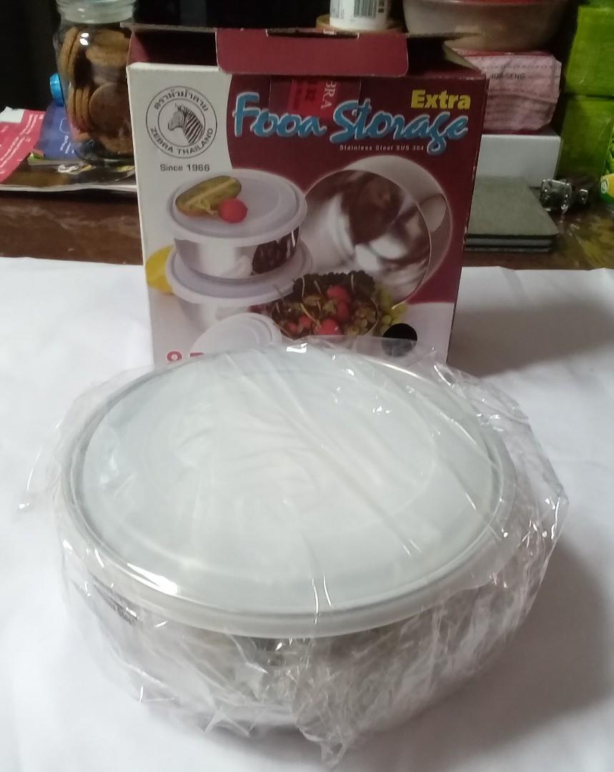Zebra stainless steel containers set as per box, Furniture & Home