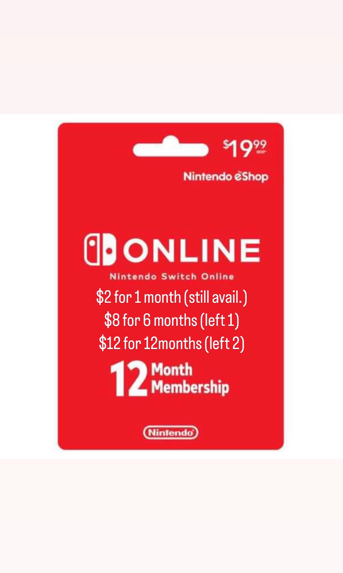 Nintendo 1 deals month membership