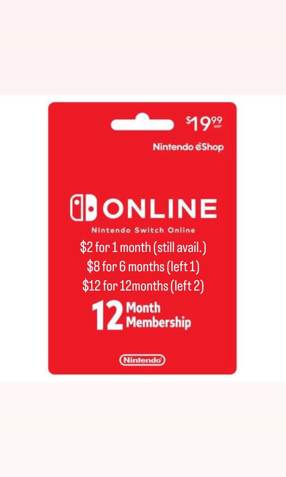 Gift Card 12 Month Family Membership Gift Card Family Nintendo