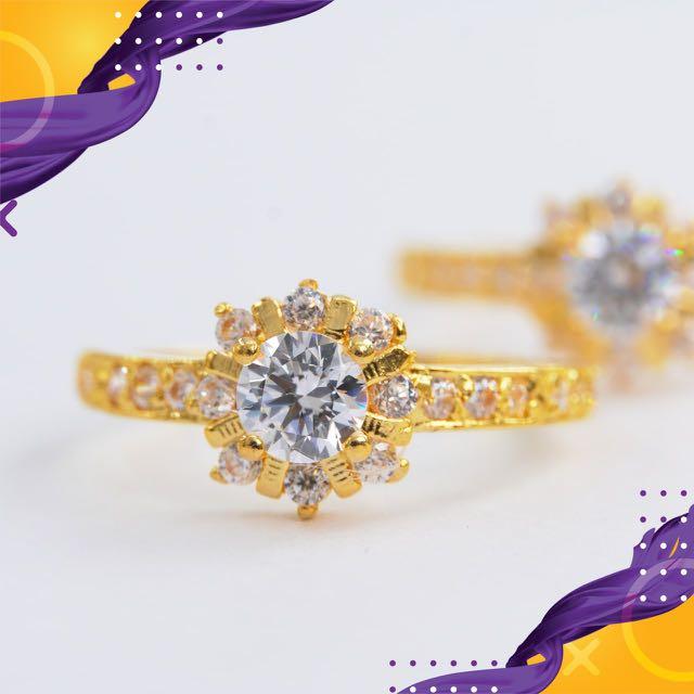 916 GOLD DIAMOND RING