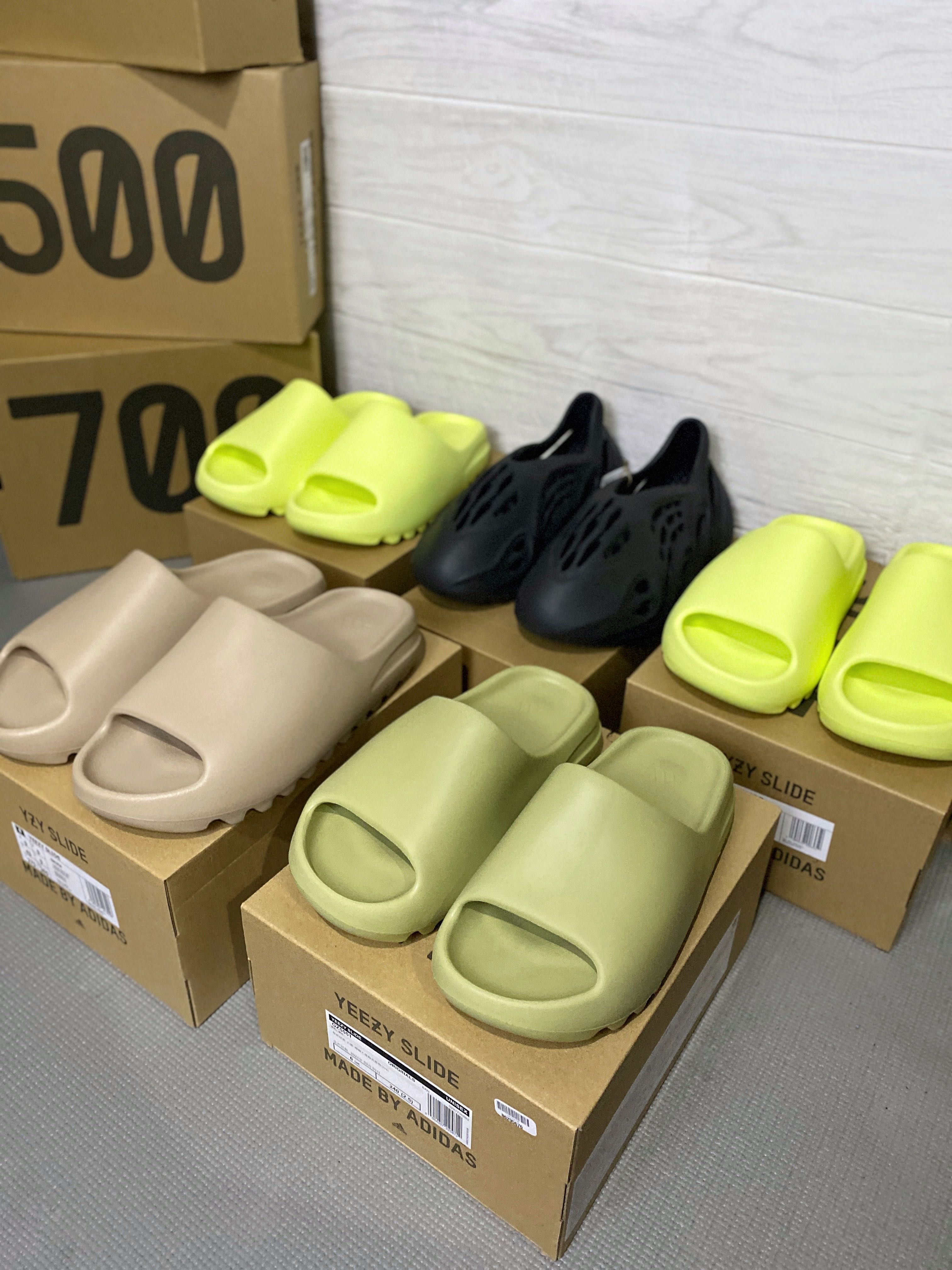 yeezy pure slide on feet