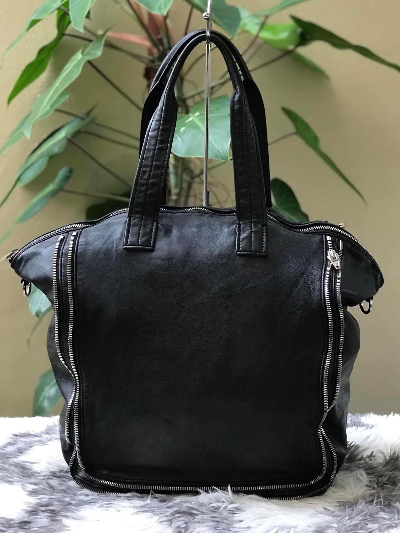 ALEXANDER WANG BLACK LEATHER TRUDY TOTE, Luxury, Bags ...