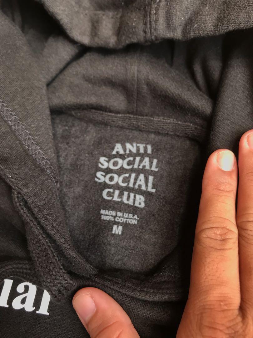 Anti Social Club Assc Hoodie Jacket, Men'S Fashion, Coats, Jackets And  Outerwear On Carousell