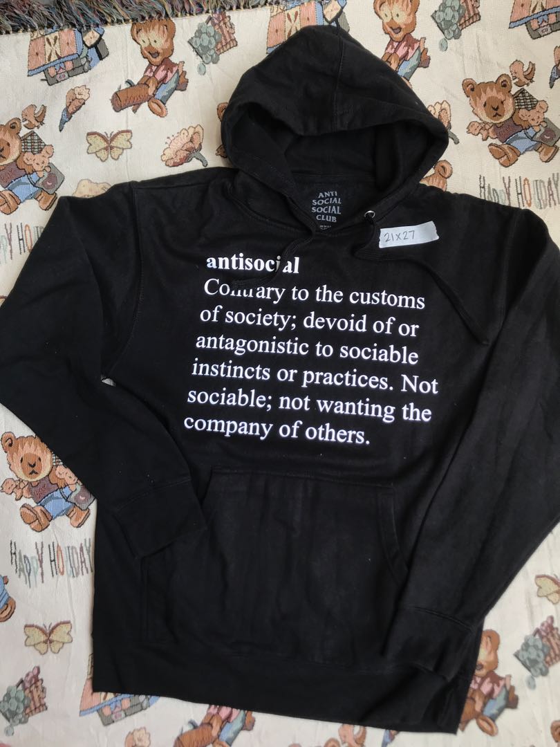 Anti Social Club Assc Hoodie Jacket, Men'S Fashion, Coats, Jackets And  Outerwear On Carousell
