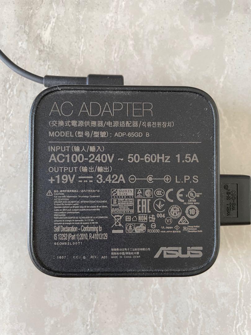 Asus Laptop Charger ADP-65GD B, Computers & Tech, Parts & Accessories ...