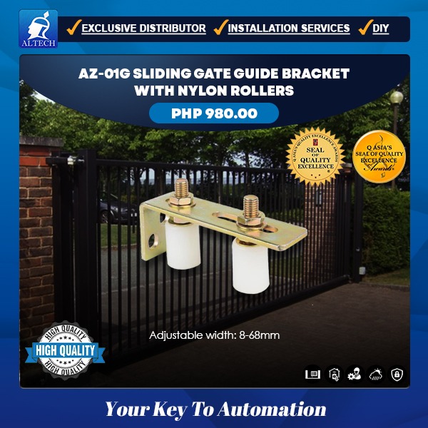 AZ-01G SLIDING GATE GUIDE BRACKET WITH NYLON ROLLERS, Furniture & Home ...