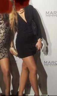 Black womens ruched bodycon dress