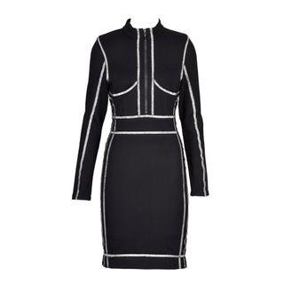 Black Zip Silver Binding Dress