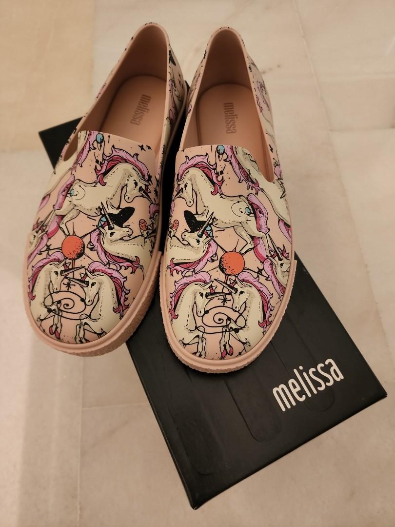 BN Melissa Ground unicorn pink sneakers loafers slip ons Women s