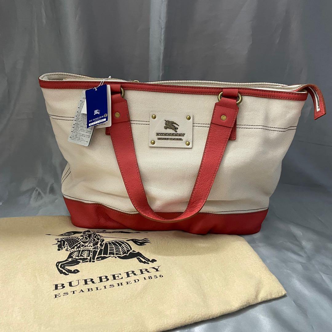 BNWT Authentic BURBERRY Blue Label MADE IN JAPAN Canvas Tote Bag with  Leather Elements, Luxury, Bags & Wallets on Carousell