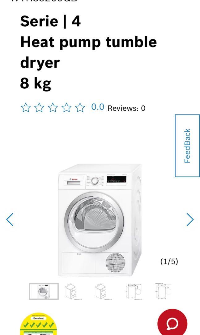 Bosch Heat Pump Dryer (made in Germany), TV & Home Appliances, Washing