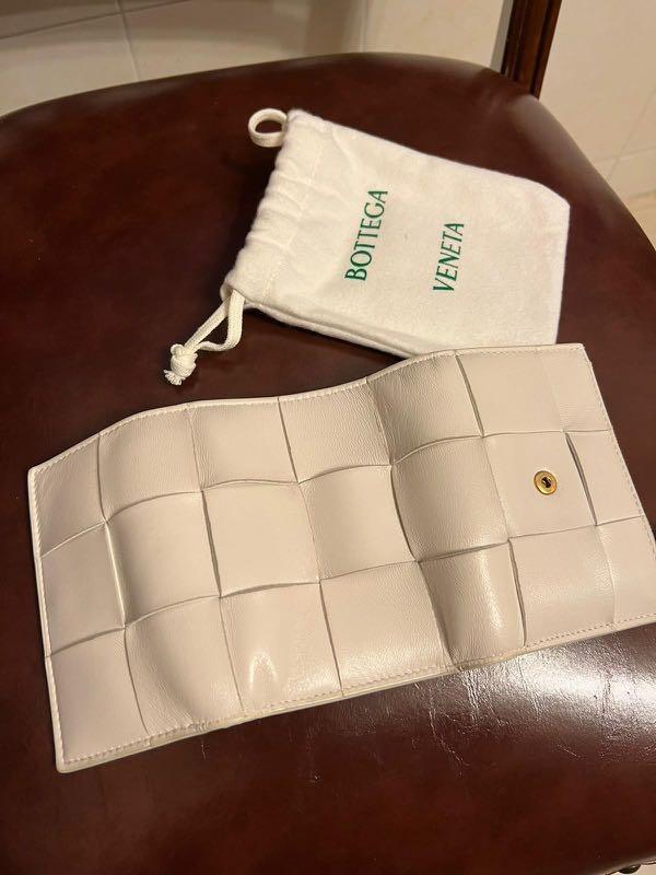 Bottega Veneta Tri Fold Zip Wallet chalk