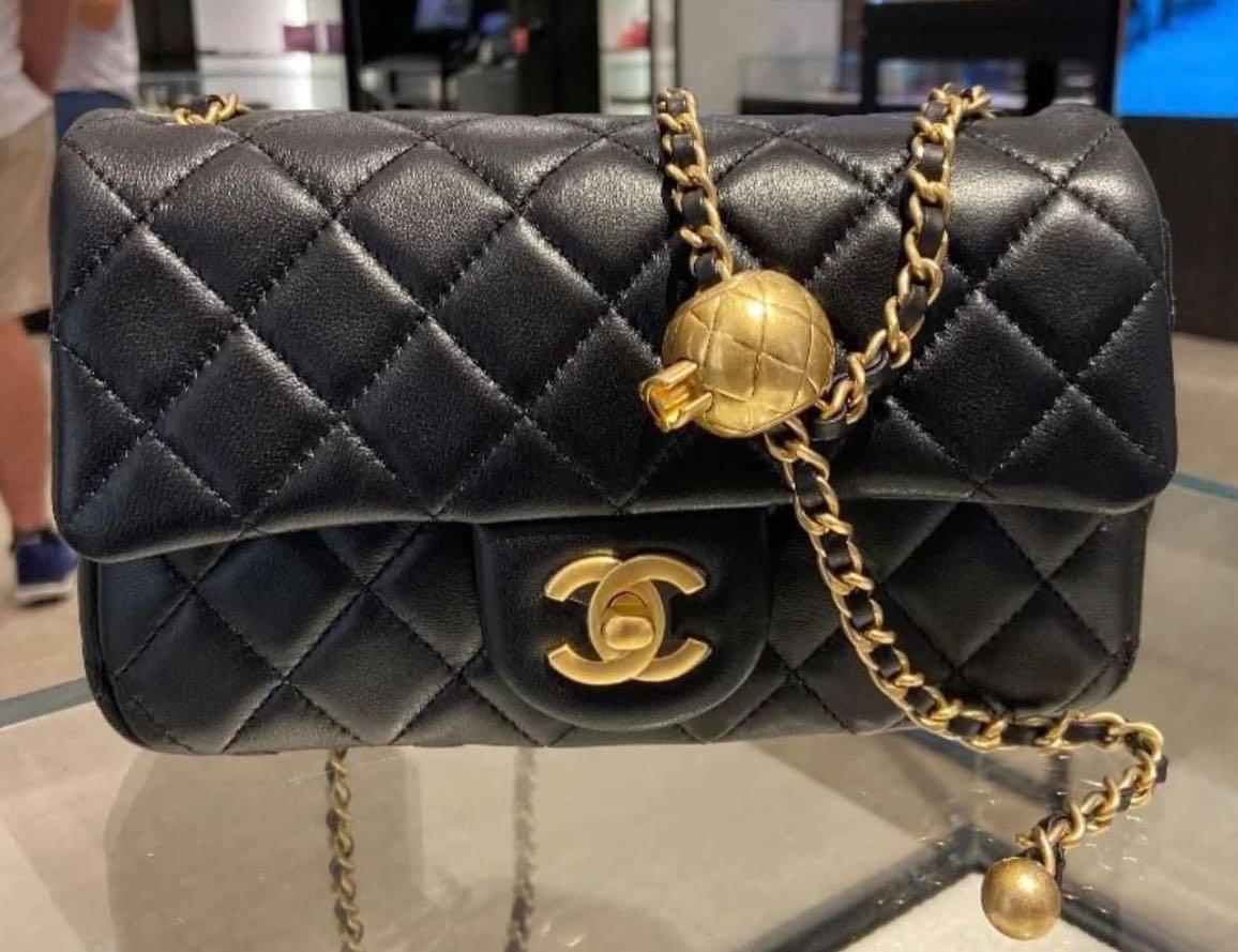 Brand New Chanel Mini Classic Flap Bag Rectangle Pearl Crush in