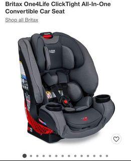 Britax One4life All-in-1 Car Seat in Drift (Gray Color). Very premium and easier to install than Nuna Rava. From birth to 10 years old. 