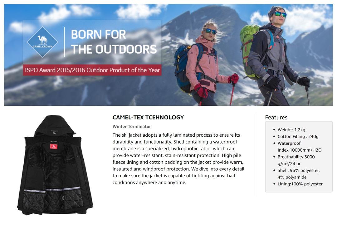 Camel crown clearance ski jacket