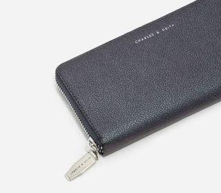 Charles and keith Wallet Shimmering Denim Color