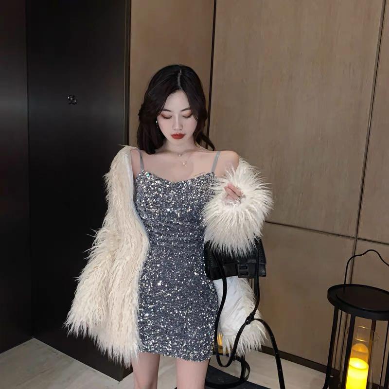 china korean ulzzang party club Sexy bling Dress, Women's Fashion ...