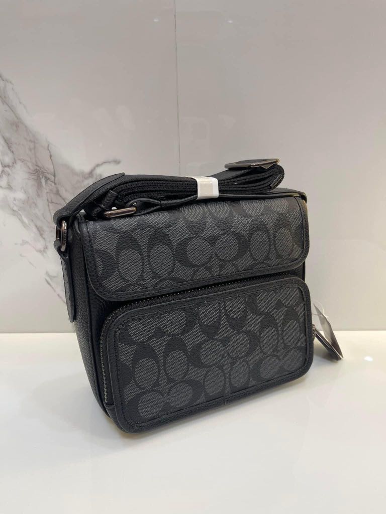 Coach Sullivan Flap Crossbody In Signature Canvas, Luxury, Bags