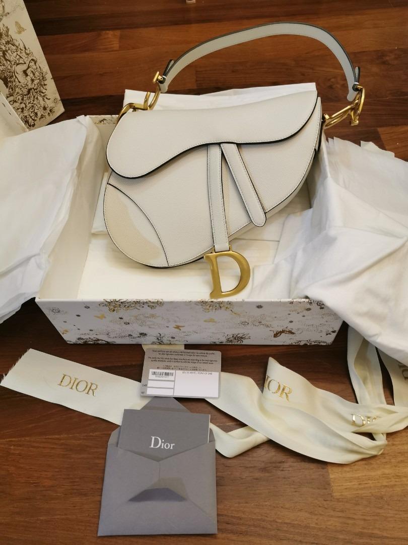 Dior saddle latte medium white, Luxury, Bags Wallets on Carousell