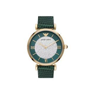 EMPORIO ARMANI Star dial belt green women's watch