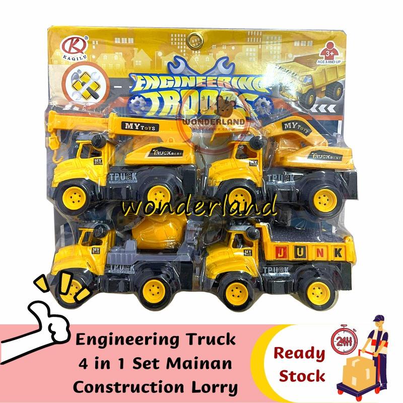 Engineering Truck 4 in 1 Mainan Construction Lori Lori Toys for Kids Ready stock