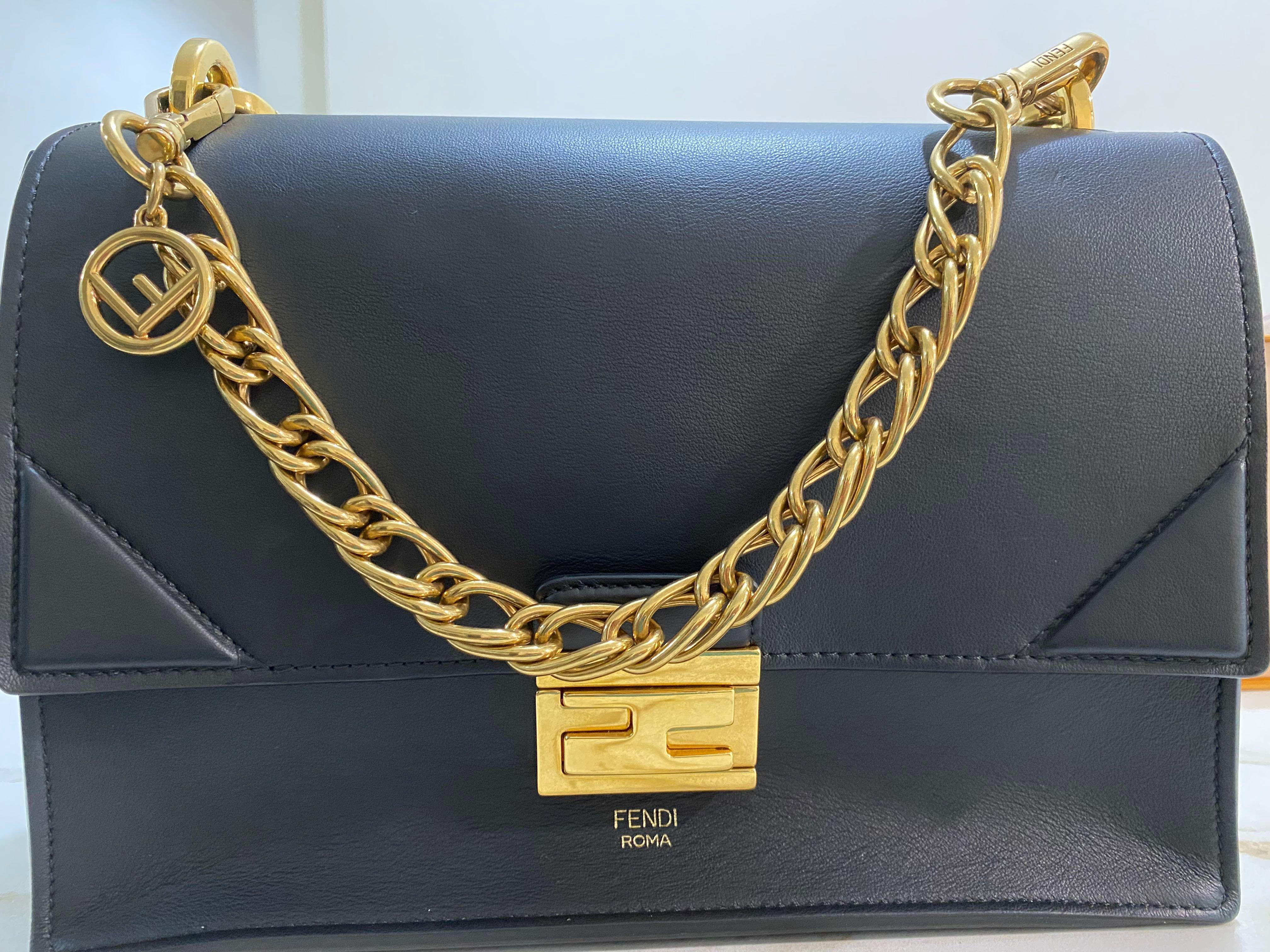 Fendi Kan U Shoulder Bag in Black