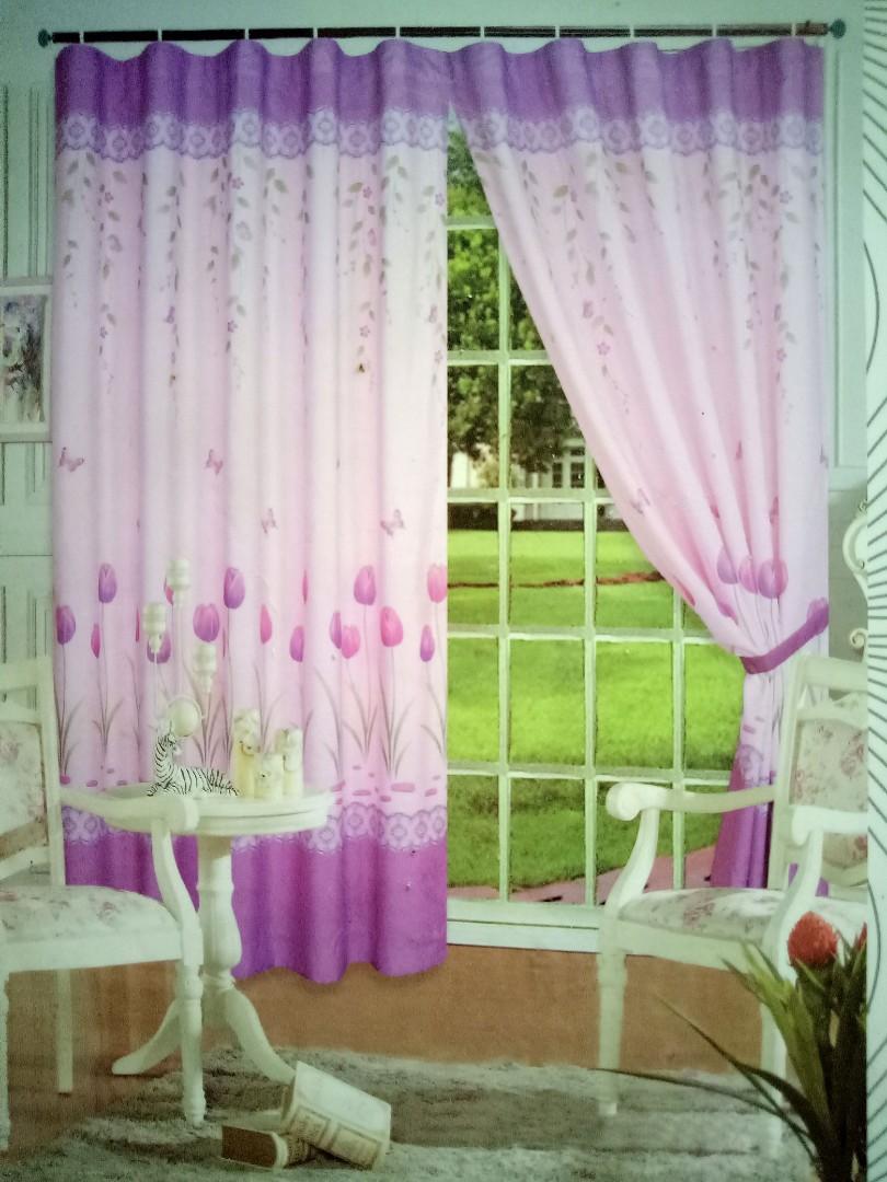 Floral Curtain Set:3 Panel Window, Furniture & Home Living ...