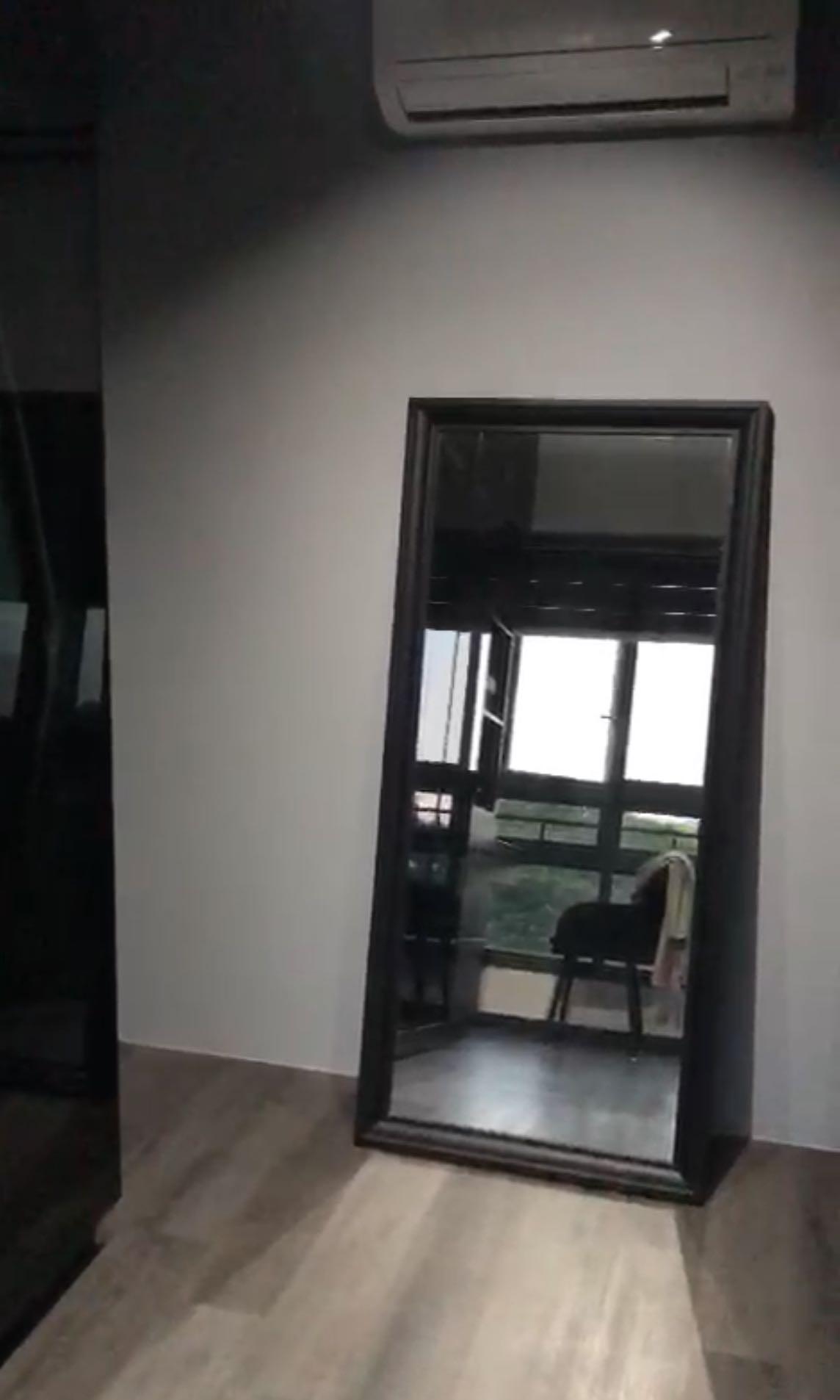 Full Length Mirror with Black frame (IKEA), Furniture & Home Living