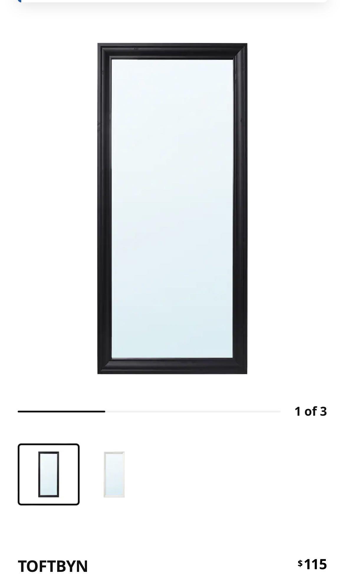 Full Length Mirror with Black frame (IKEA), Furniture & Home Living